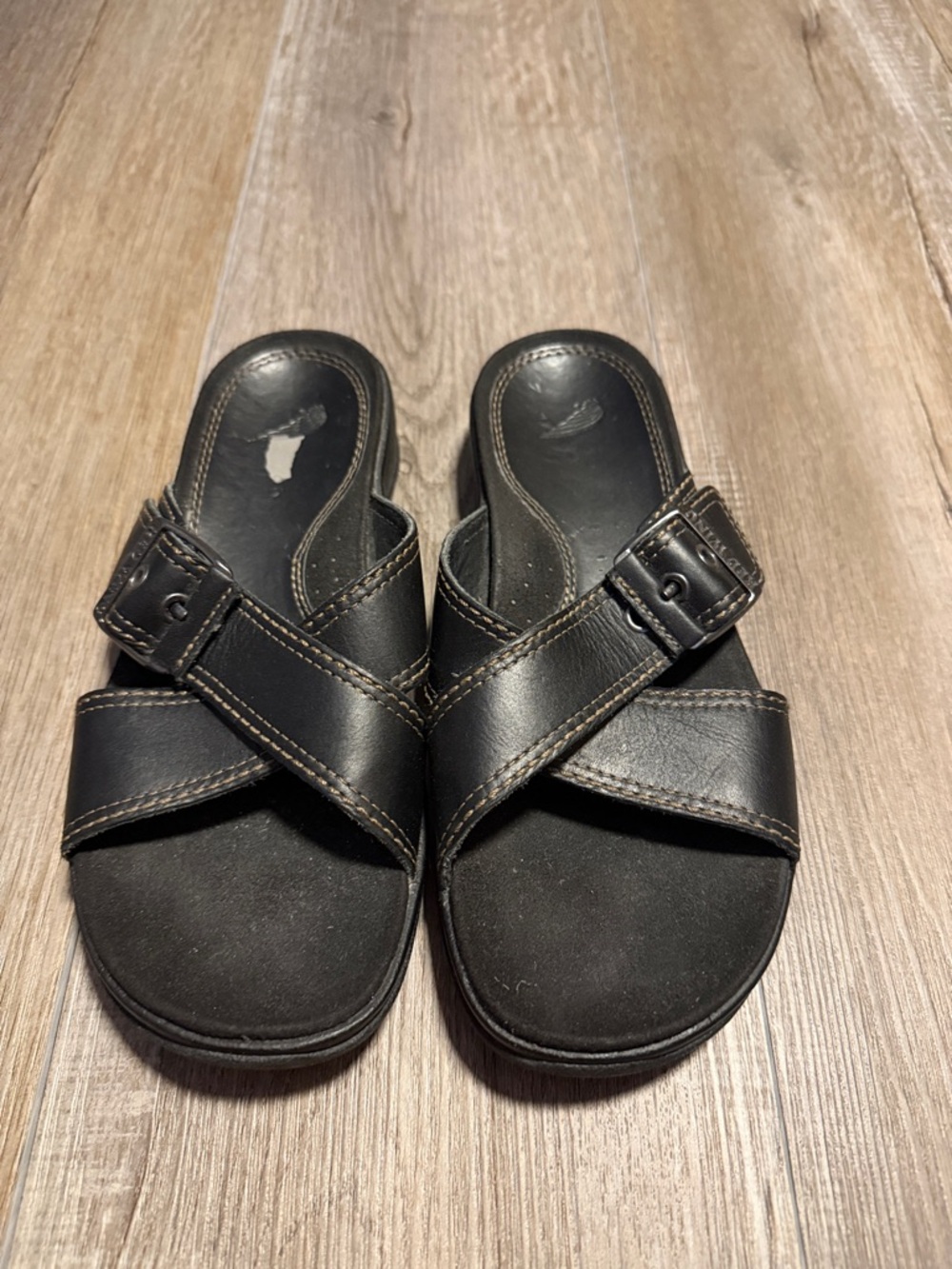 Red Wing Black Cross-Strap Slide Sandals Worn one time